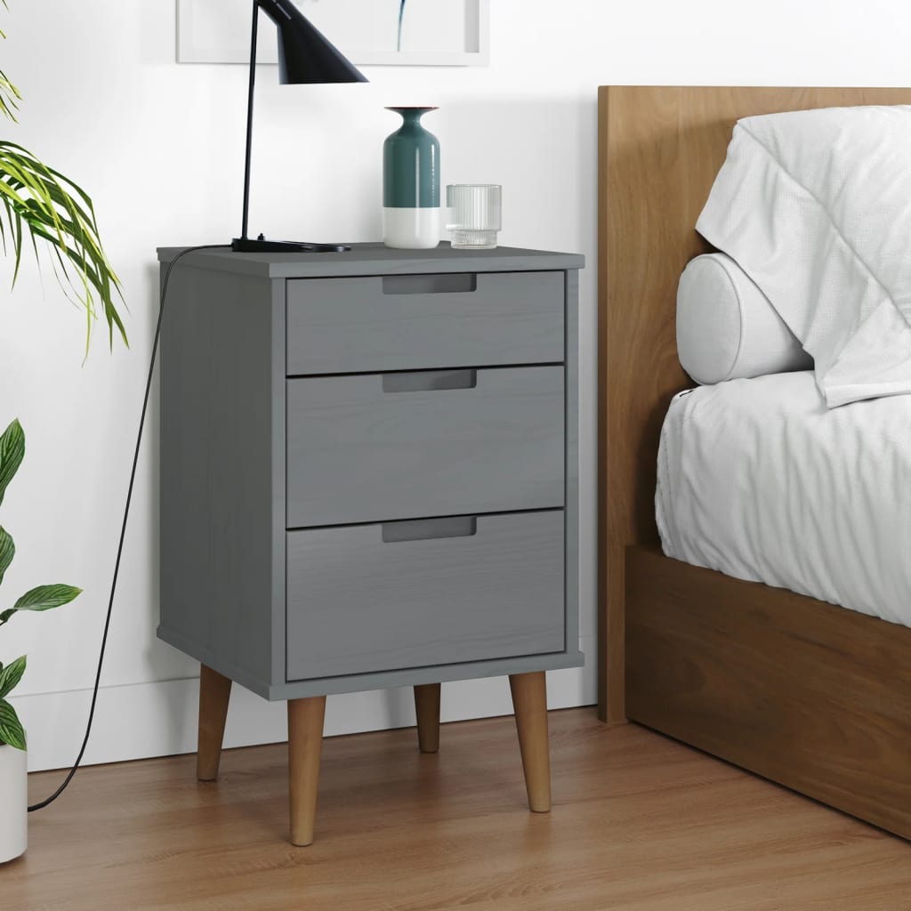 Bedside Cabinet Molde 40X35X65 Cm Solid Wood Pine