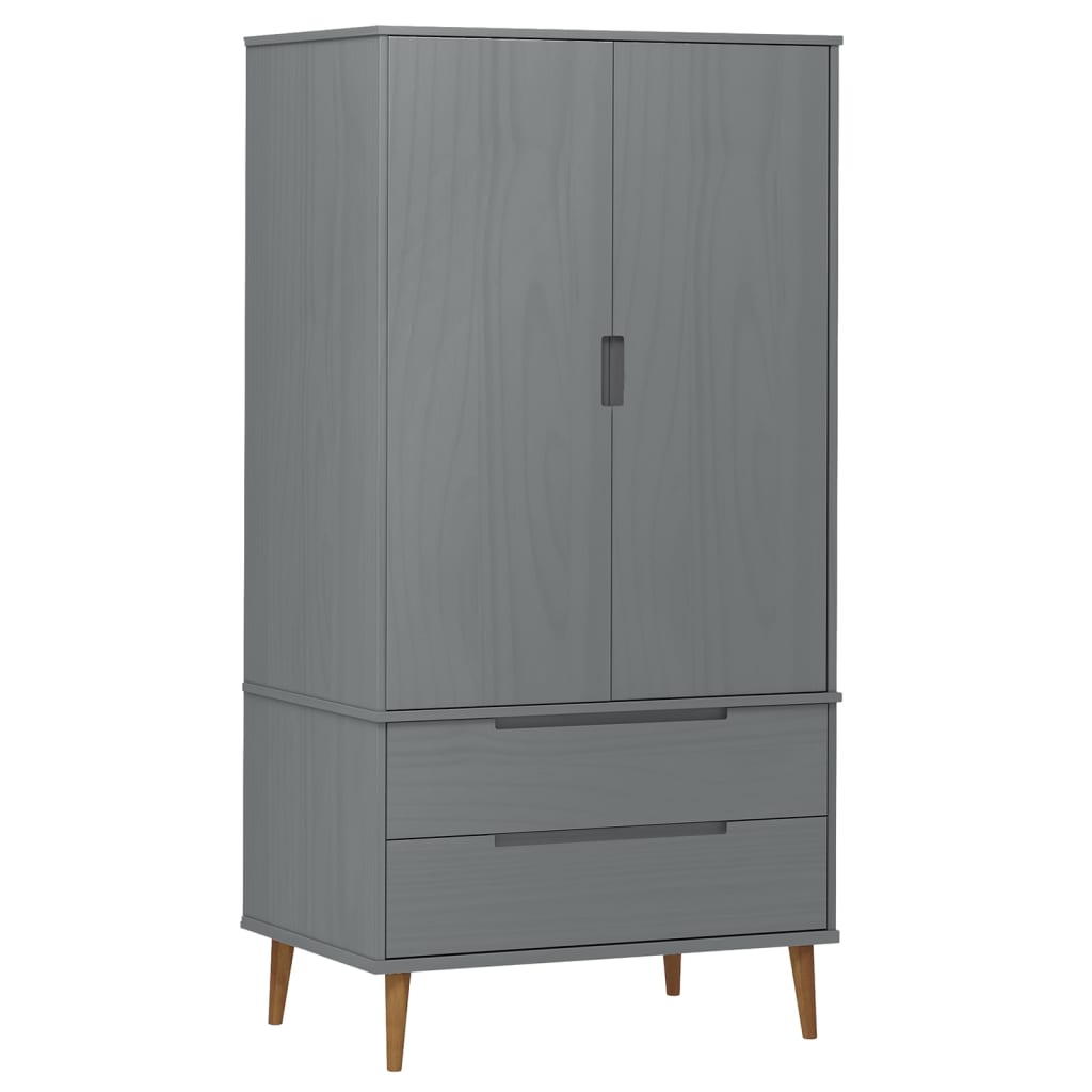 Wardrobe Molde 90X55X175 Cm Solid Wood Pine