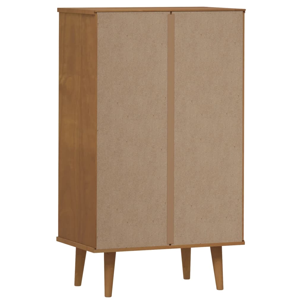 Shoe Cabinet Molde Brown 59,5X35X103 Cm Solid Wood Pine