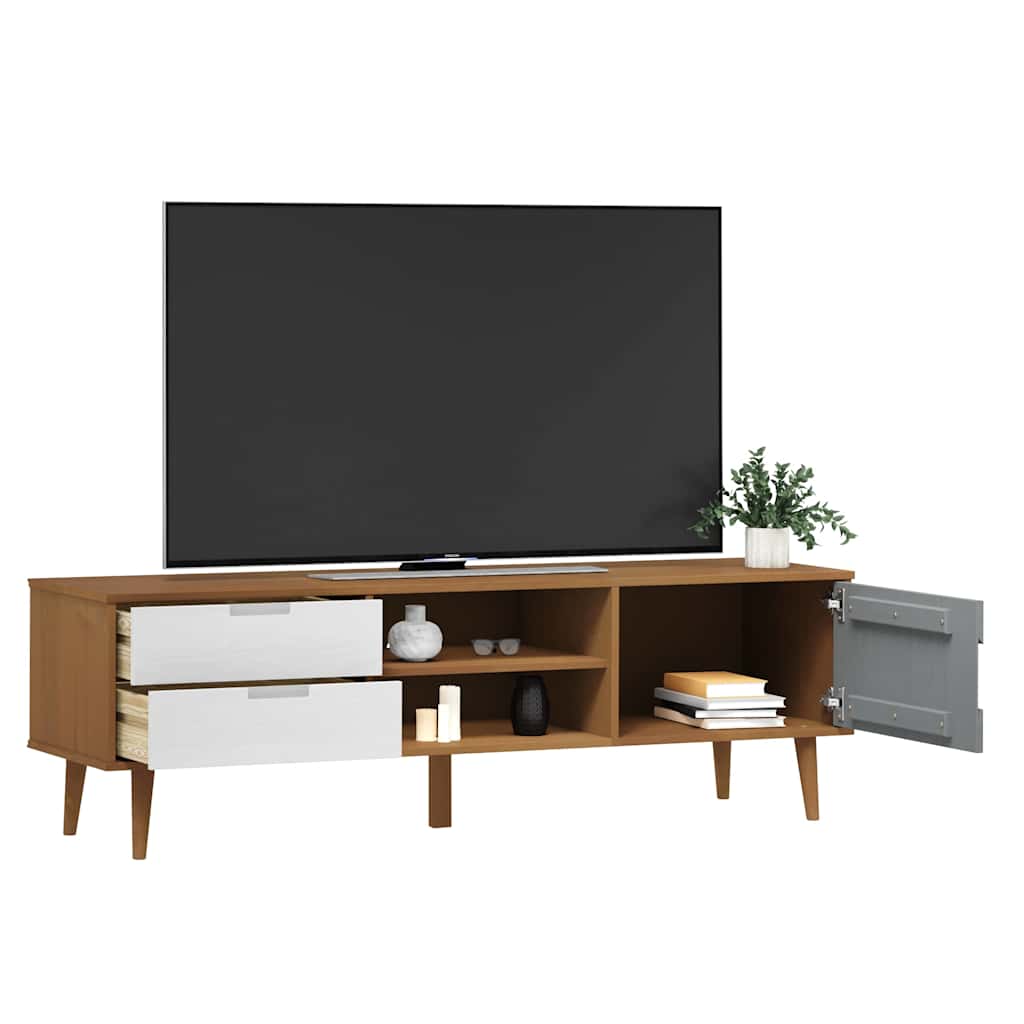 Tv Cabinet Molde Brown 158X40X49 Cm Solid Wood Pine
