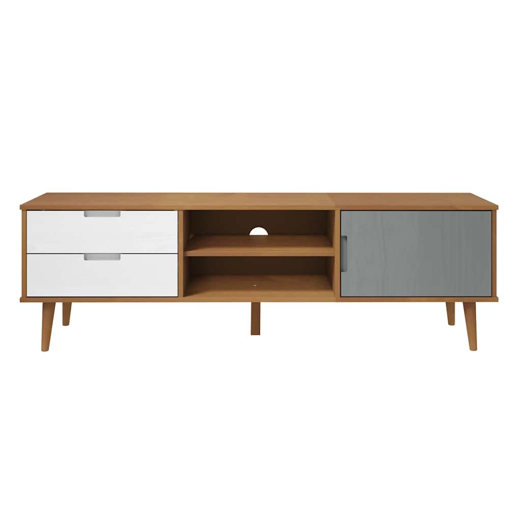 Tv Cabinet Molde Brown 158X40X49 Cm Solid Wood Pine