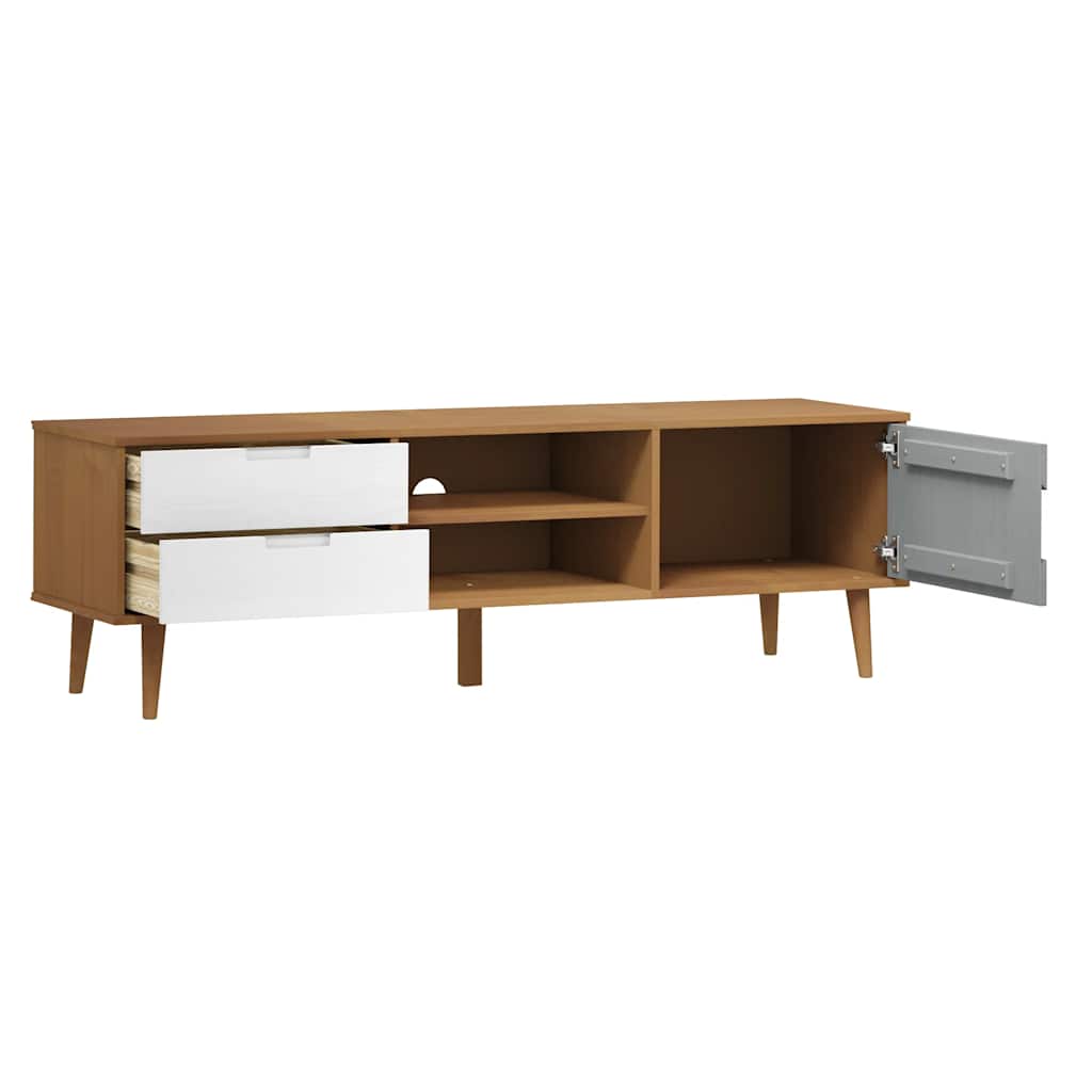 Tv Cabinet Molde Brown 158X40X49 Cm Solid Wood Pine