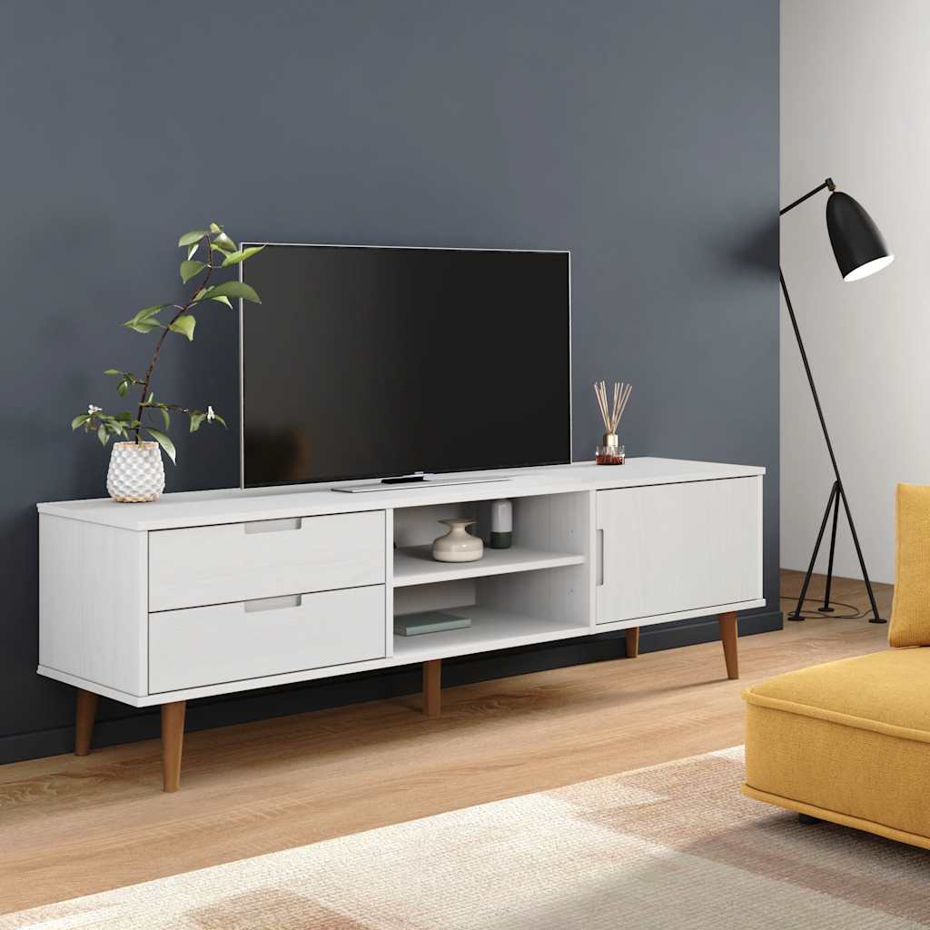 Tv Cabinet Molde Brown 158X40X49 Cm Solid Wood Pine