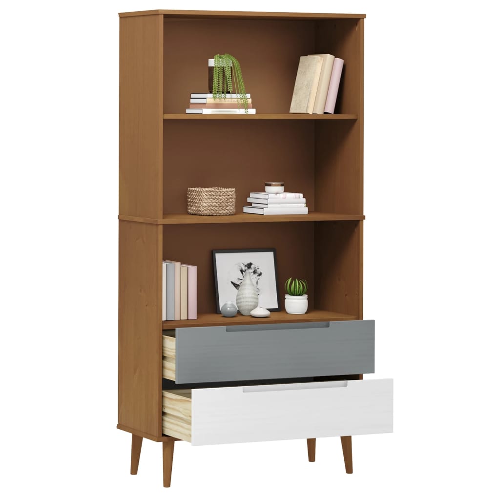 Bookcase Molde 85X35X170,5 Cm Solid Wood Pine