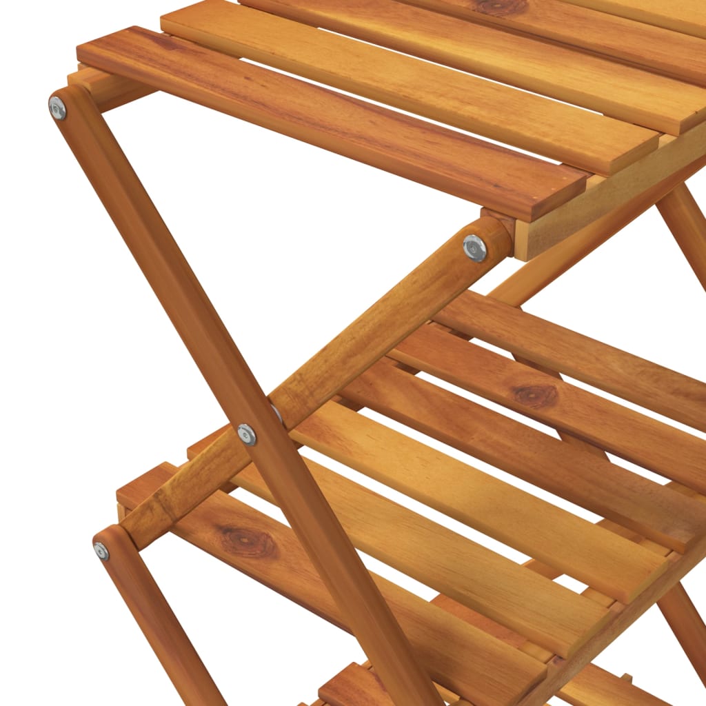 3-Tier Folding Shelf Brown 43X31X63 Cm Solid Wood Acacia