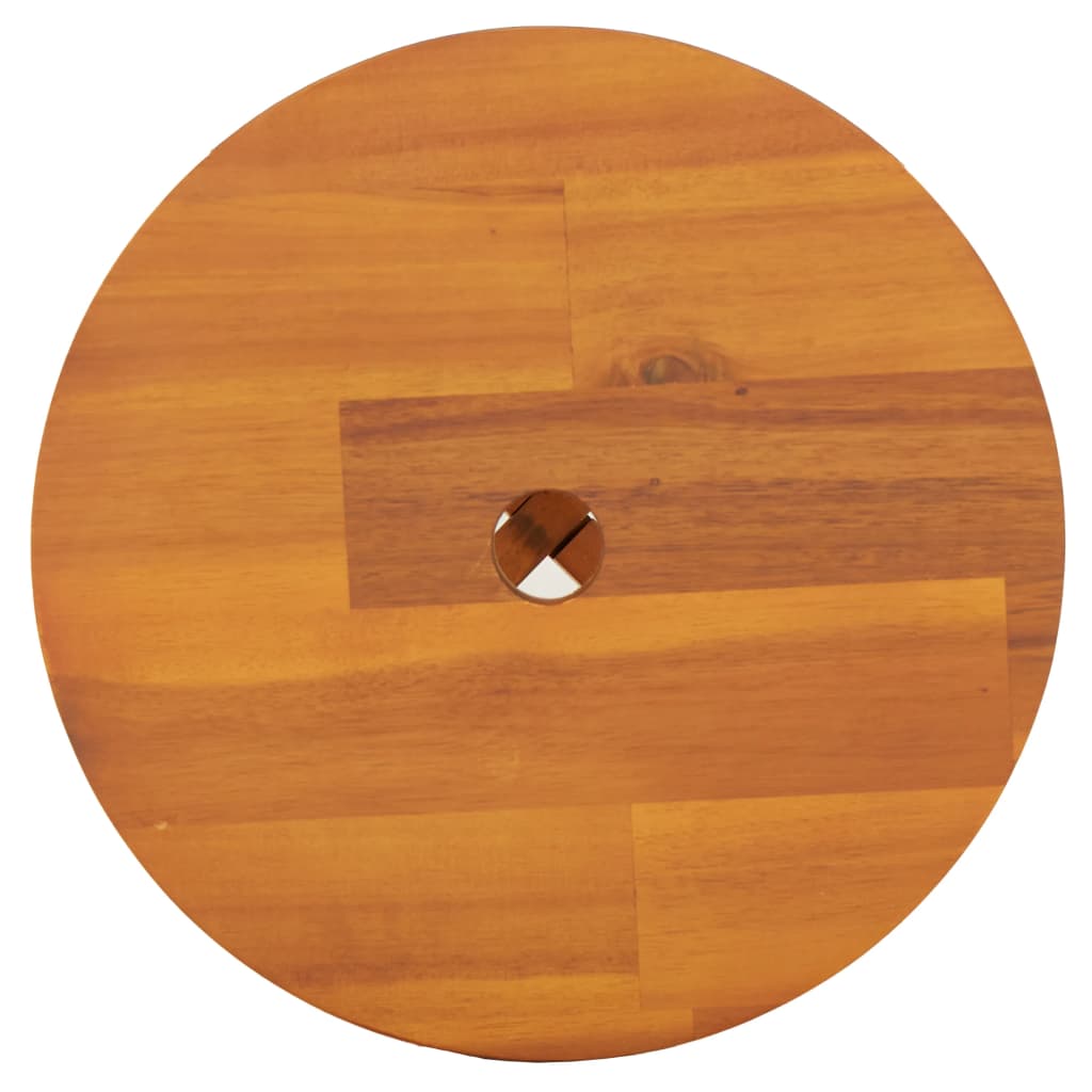 Stool Brown Round Solid Wood Acacia