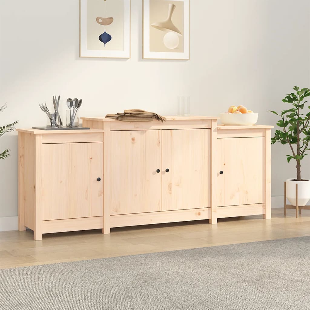 Sideboard 164X37X68 Cm Solid Wood Pine