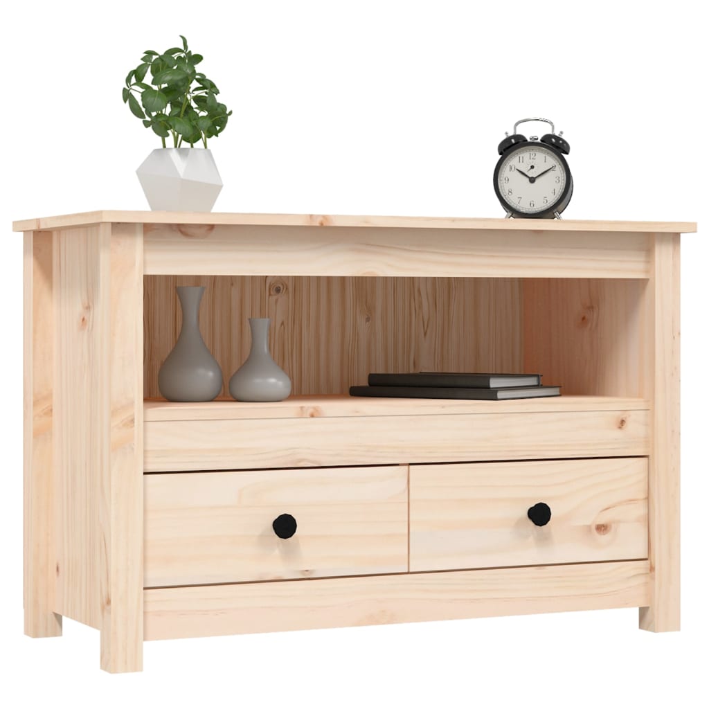 Tv Cabinet 79X35X52 Cm Solid Wood Pine