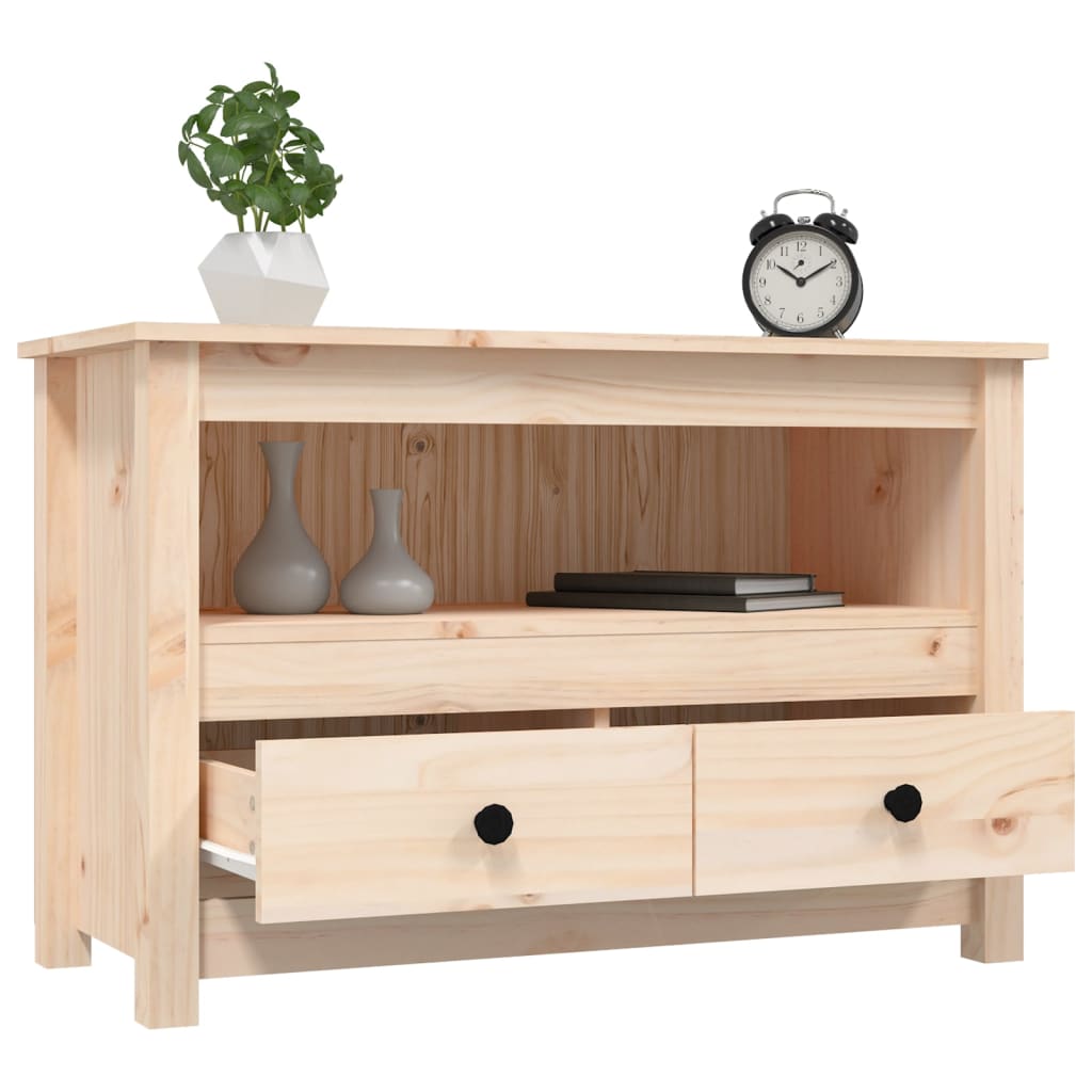 Tv Cabinet 79X35X52 Cm Solid Wood Pine