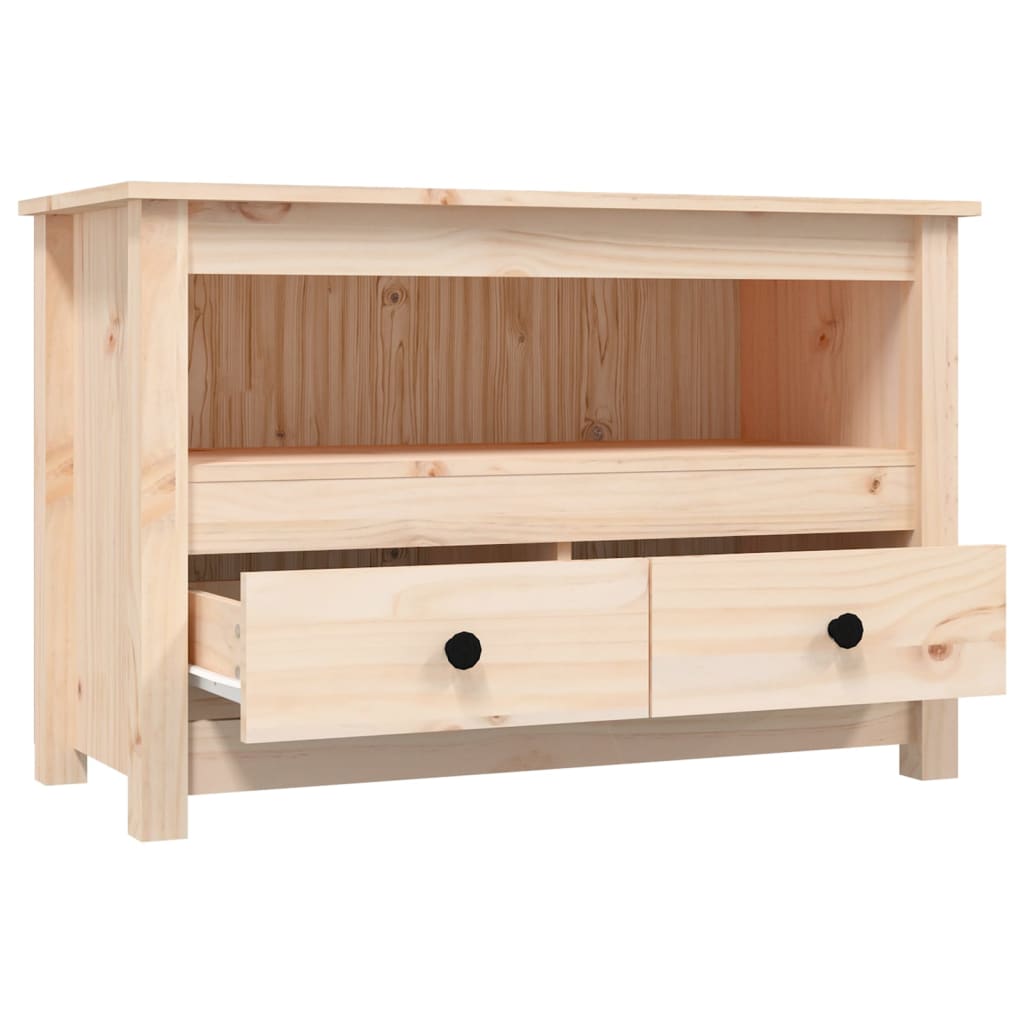 Tv Cabinet 79X35X52 Cm Solid Wood Pine