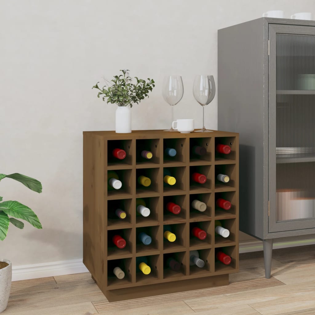 Wine Cabinet 55.5X34X61 Cm Solid Wood Pine