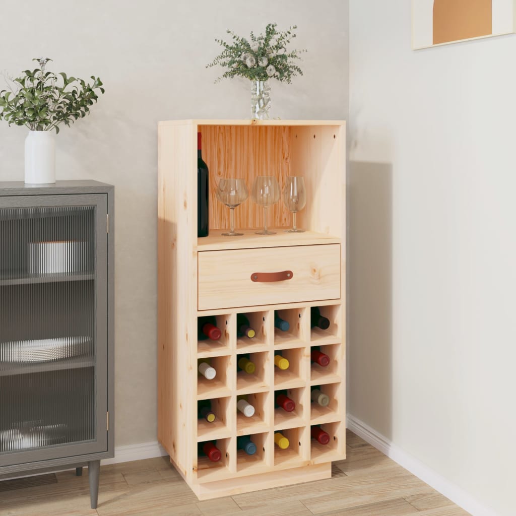 Wine Cabinet 45X34X100 Cm Solid Wood Pine