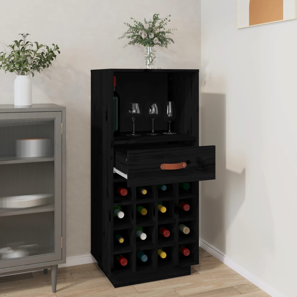 Wine Cabinet 45X34X100 Cm Solid Wood Pine