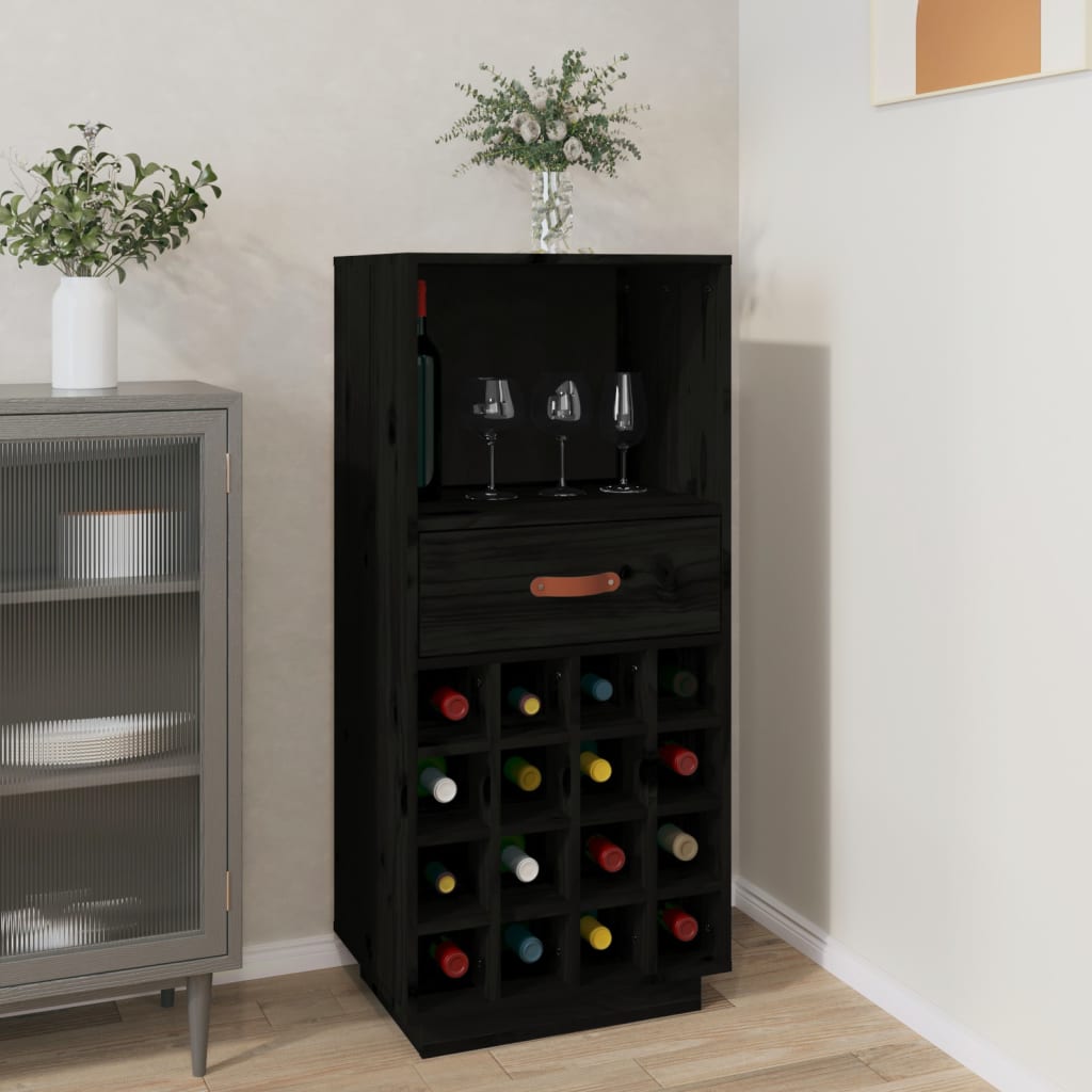 Wine Cabinet 45X34X100 Cm Solid Wood Pine