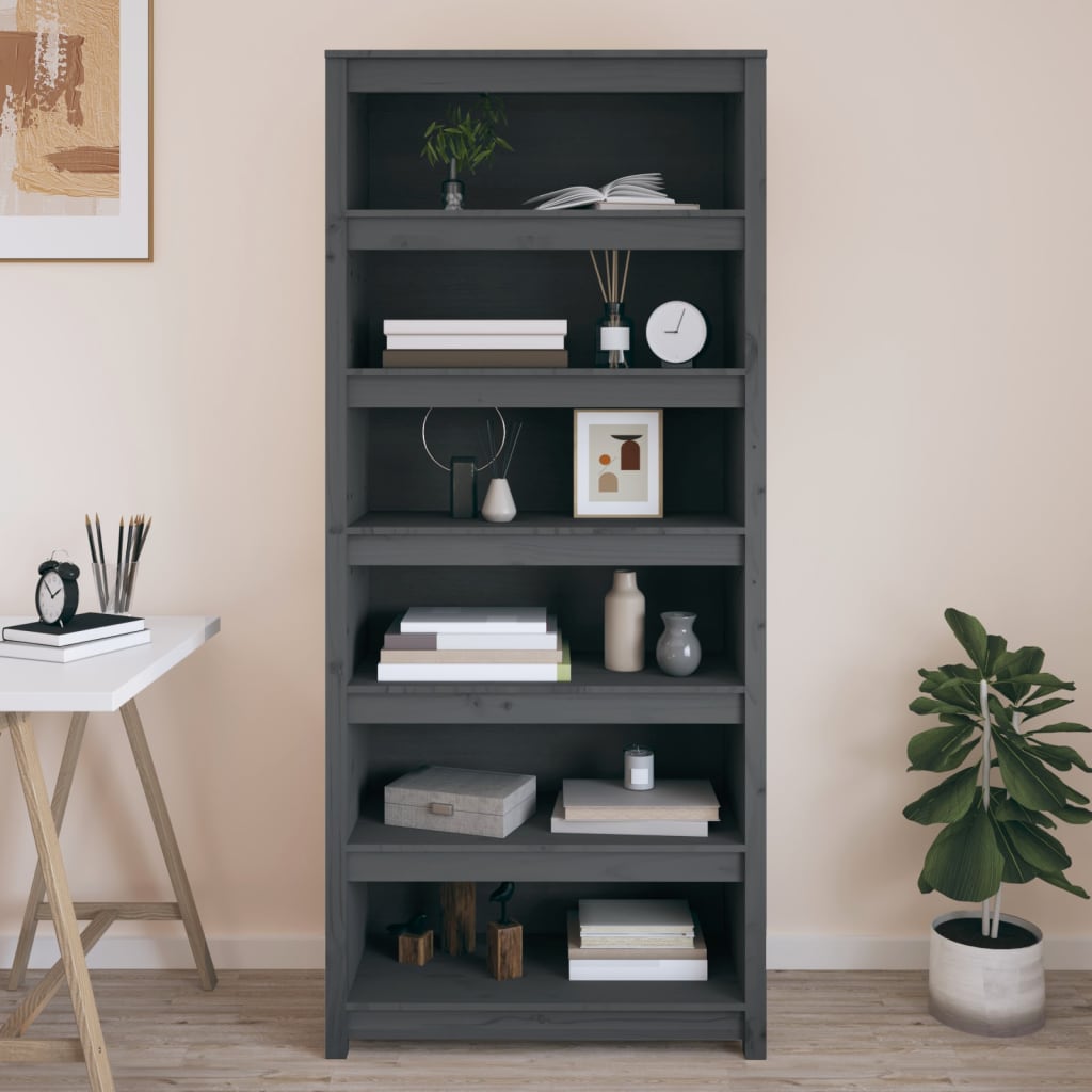 Book Cabinet 80X35X Solid Wood Pine