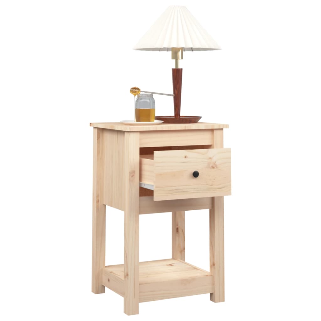 Bedside Cabinet 40X35X61.5 Cm Solid Wood Pine