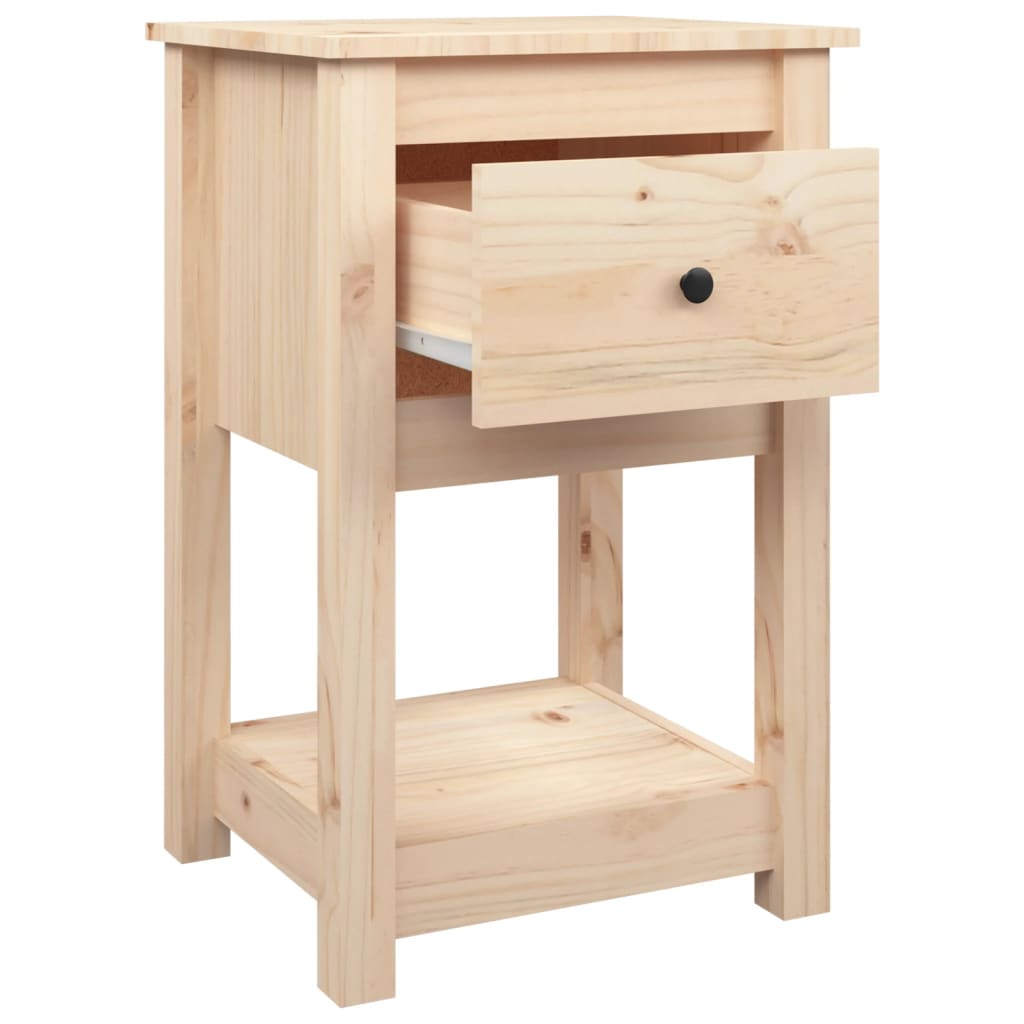 Bedside Cabinet 40X35X61.5 Cm Solid Wood Pine