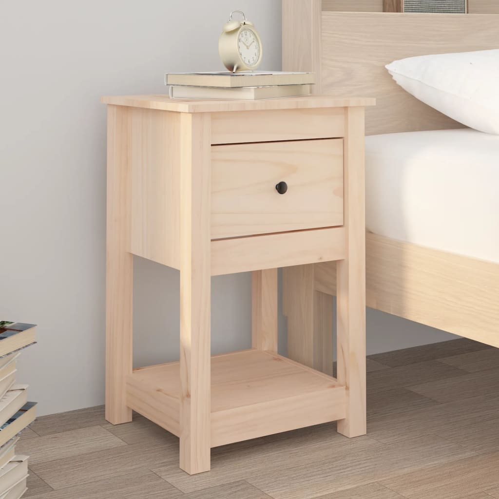Bedside Cabinet 40X35X61.5 Cm Solid Wood Pine
