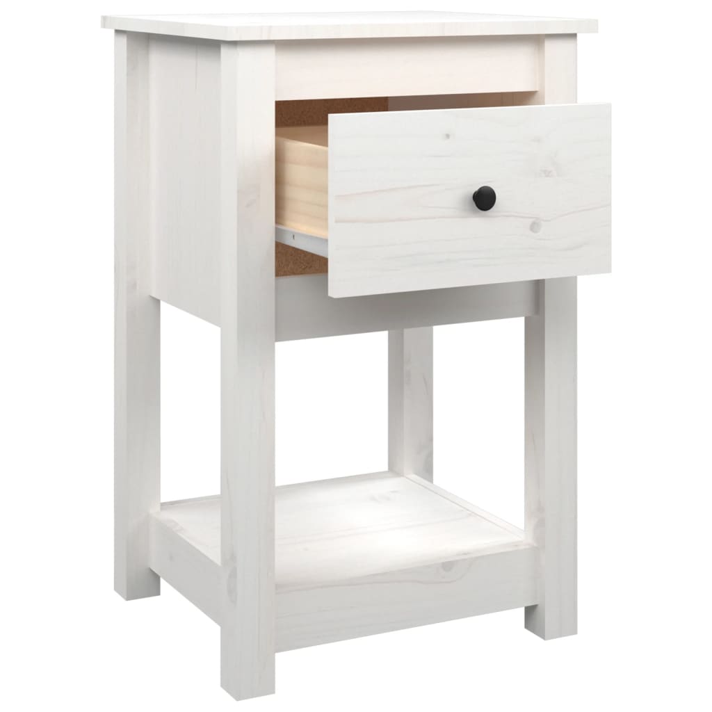 Bedside Cabinet 40X35X61.5 Cm Solid Wood Pine