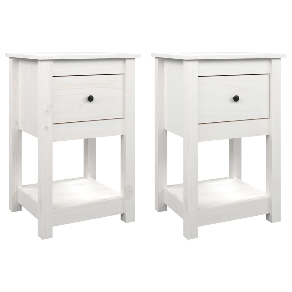 Bedside Cabinets 2 Pcs 40X35X61.5 Cm Solid Wood Pine