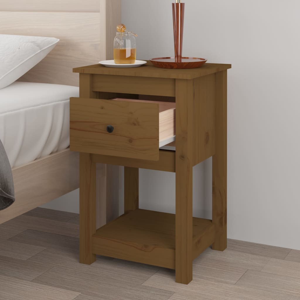 Bedside Cabinet 40X35X61.5 Cm Solid Wood Pine