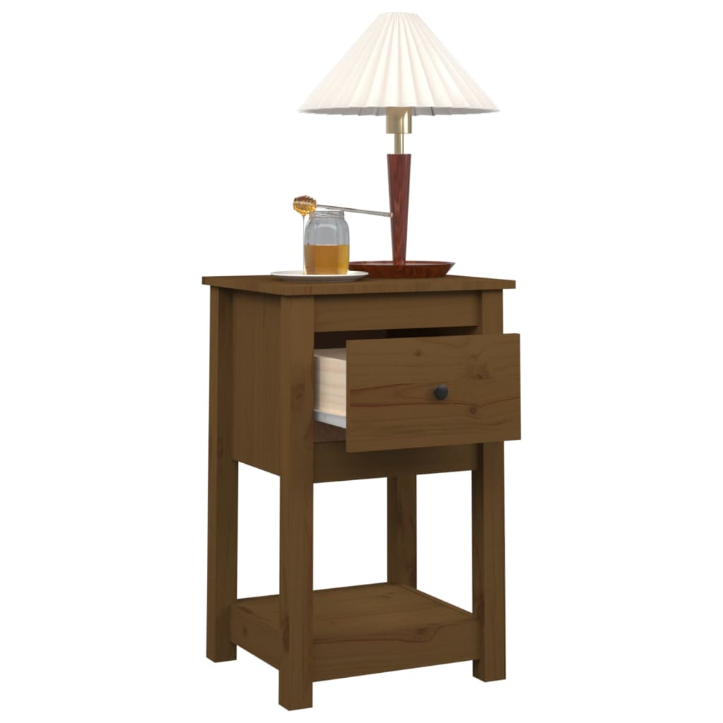 Bedside Cabinet 40X35X61.5 Cm Solid Wood Pine