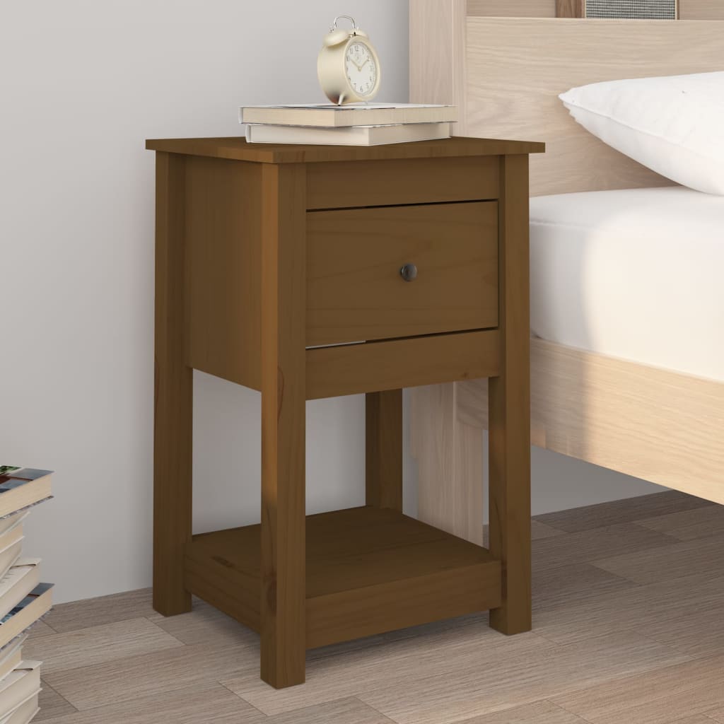 Bedside Cabinet 40X35X61.5 Cm Solid Wood Pine
