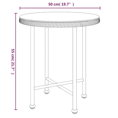 Dining Table Ø50 Cm Tempered Glass And Steel