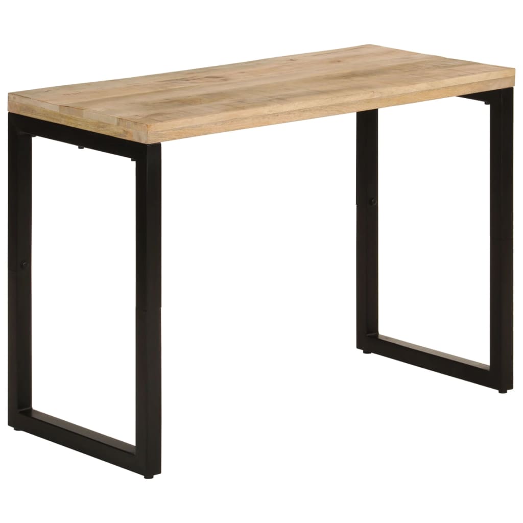 Dining Table 115X55X76 Cm Solid Mango Wood And Steel