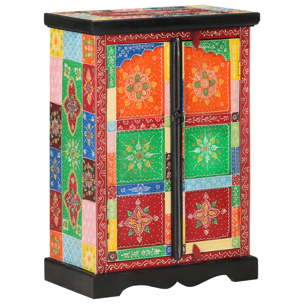 Hand Painted Sideboard With Doors 53X30X75 Cm Solid Wood Mango