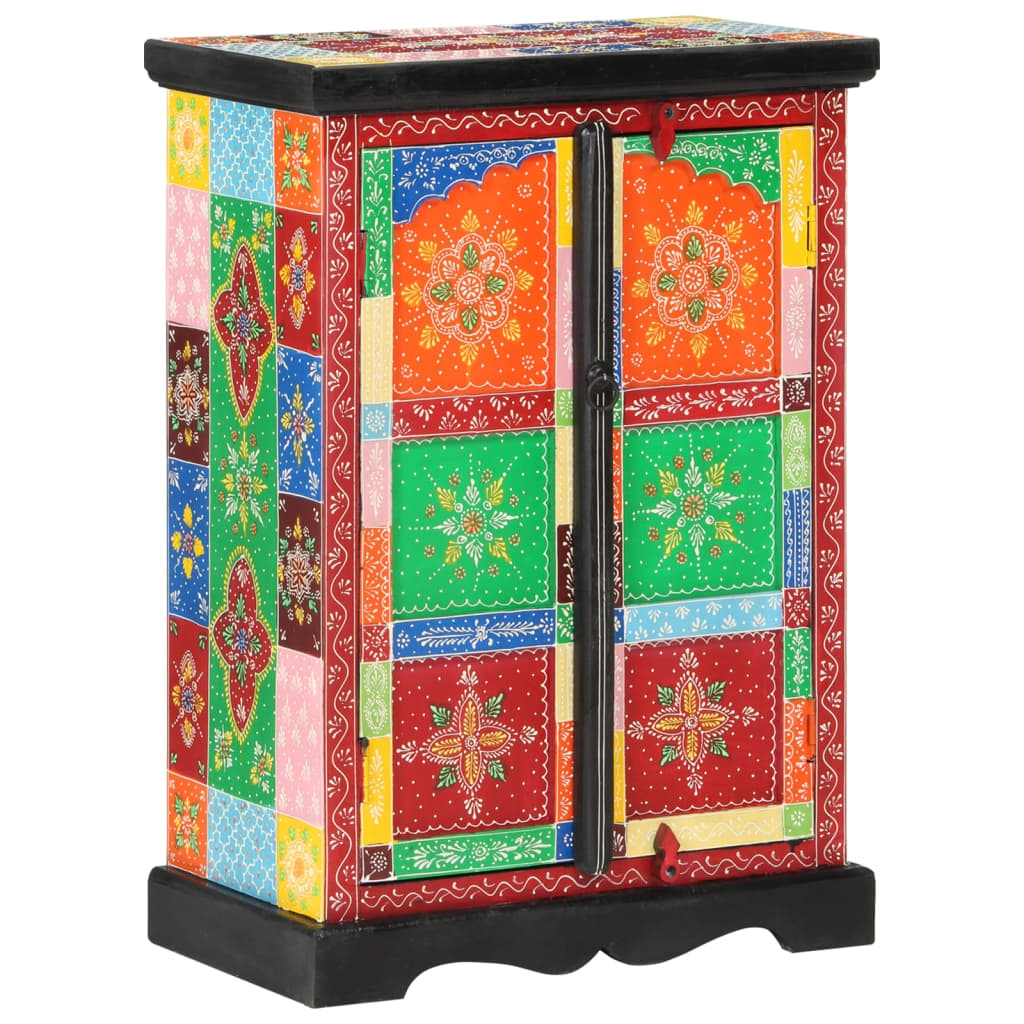 Hand Painted Sideboard With Doors 53X30X75 Cm Solid Wood Mango