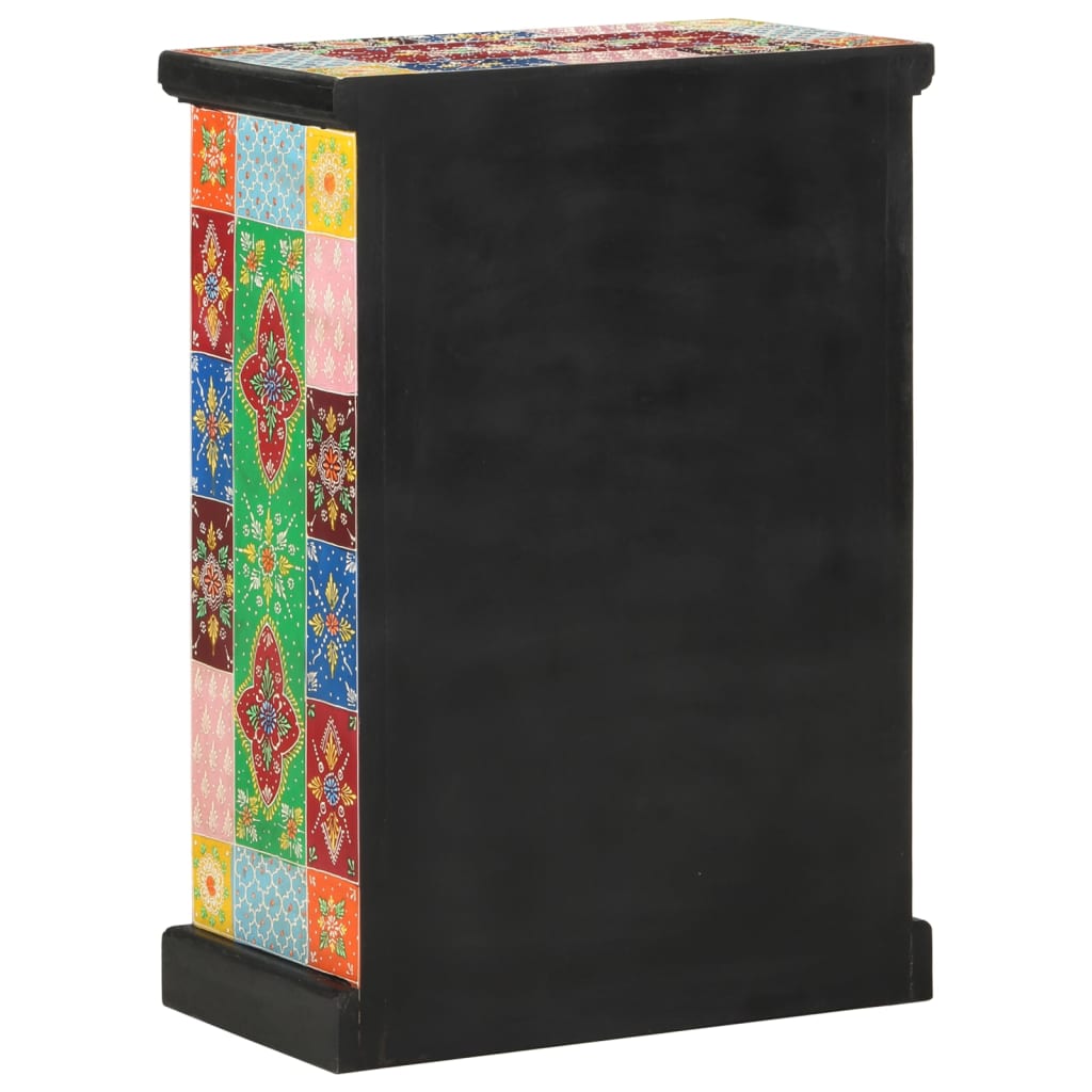 Hand Painted Sideboard With Doors 53X30X75 Cm Solid Wood Mango