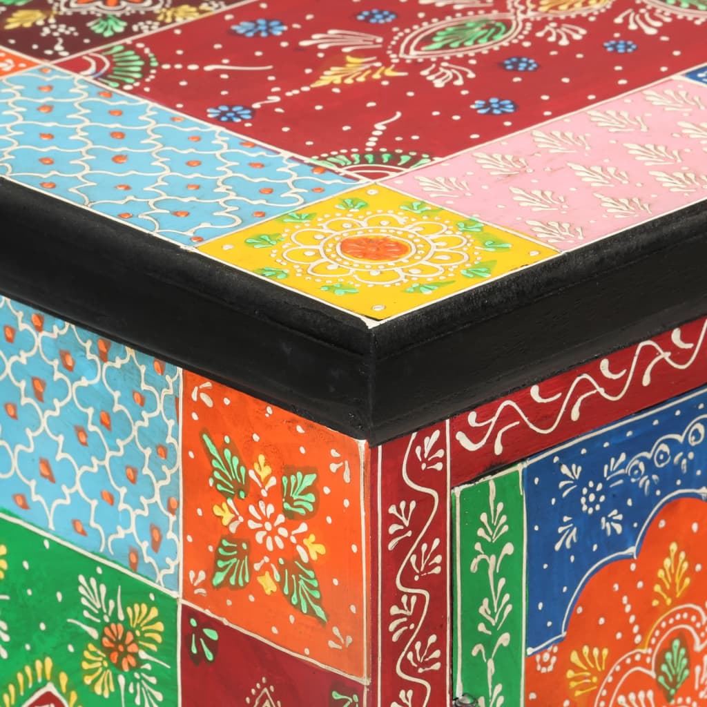 Hand Painted Sideboard With Doors 53X30X75 Cm Solid Wood Mango