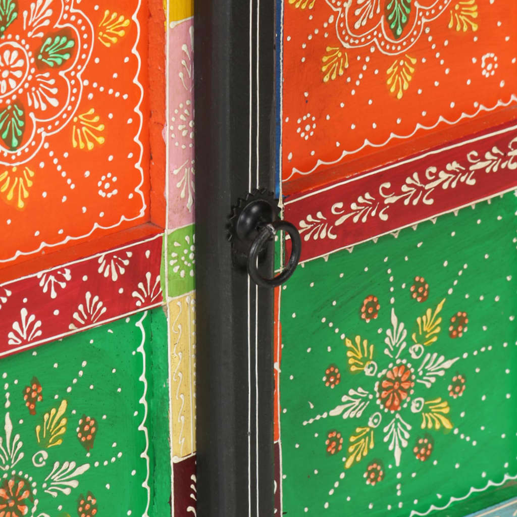 Hand Painted Sideboard With Doors 53X30X75 Cm Solid Wood Mango