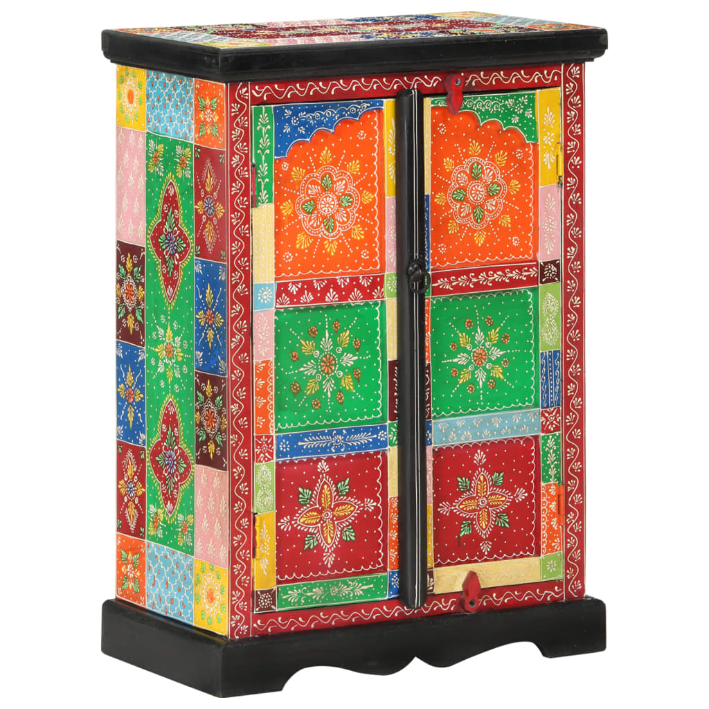 Hand Painted Sideboard With Doors 53X30X75 Cm Solid Wood Mango