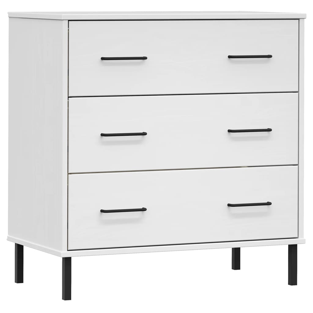 Sideboard With 3 Drawers 77X40X79.5 Cm Solid Wood Oslo