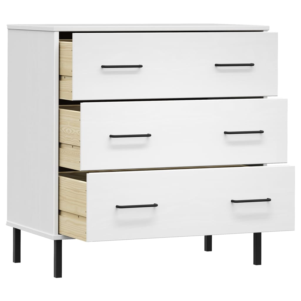 Sideboard With 3 Drawers 77X40X79.5 Cm Solid Wood Oslo