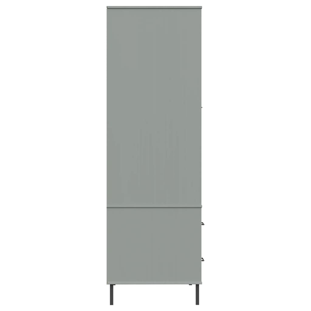 Wardrobe With Metal Legs 90X55X172.5 Cm Solid Wood Oslo