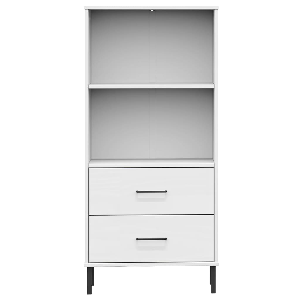 Bookcase With 2 Drawers 60X35X128.5 Cm Solid Wood Oslo