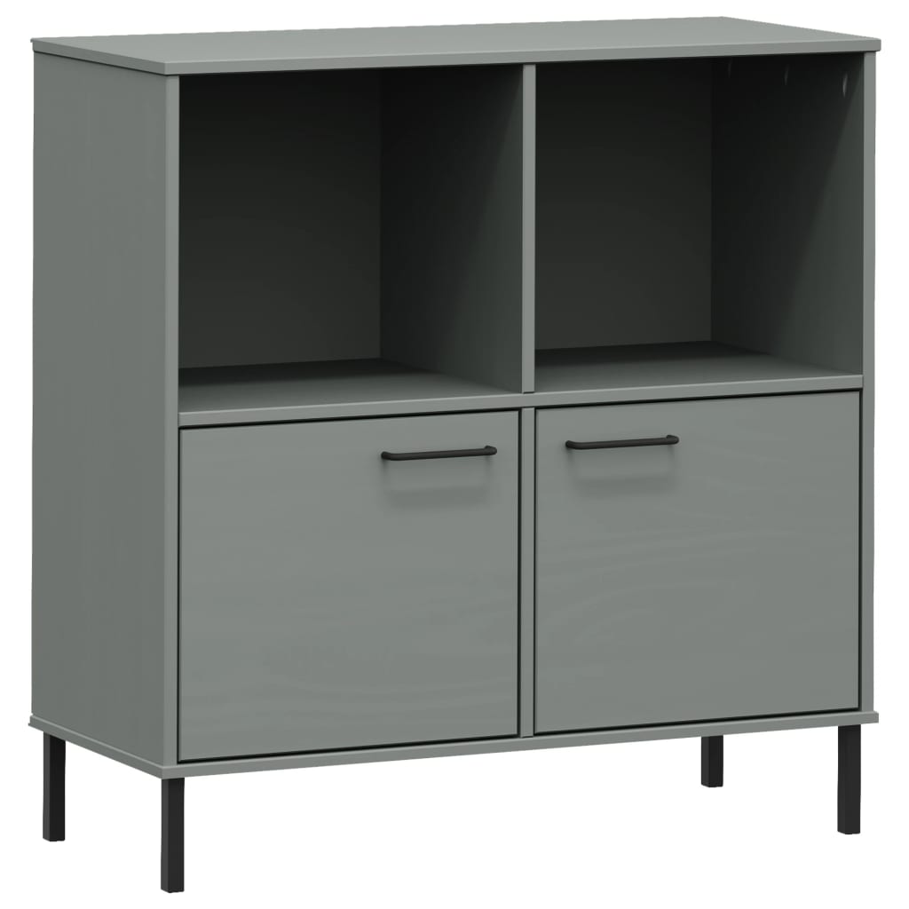 Bookcase With Metal Legs 90X35X90.5 Cm Solid Wood Oslo