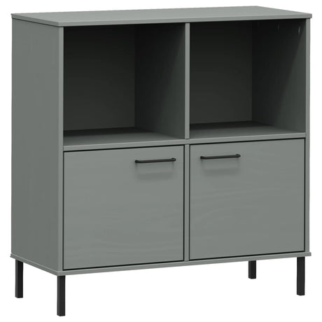 Bookcase With Metal Legs 90X35X90.5 Cm Solid Wood Oslo