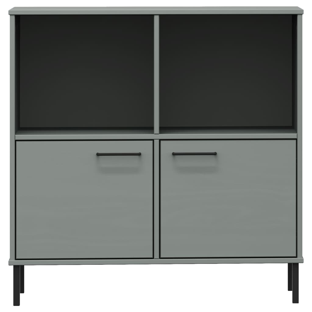 Bookcase With Metal Legs 90X35X90.5 Cm Solid Wood Oslo