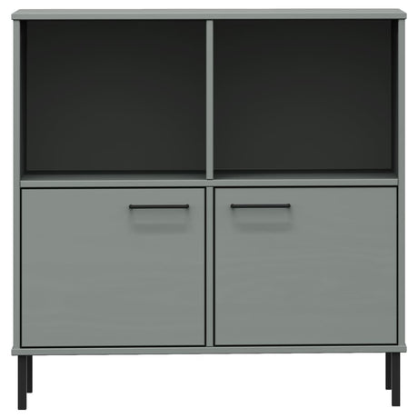 Bookcase With Metal Legs 90X35X90.5 Cm Solid Wood Oslo