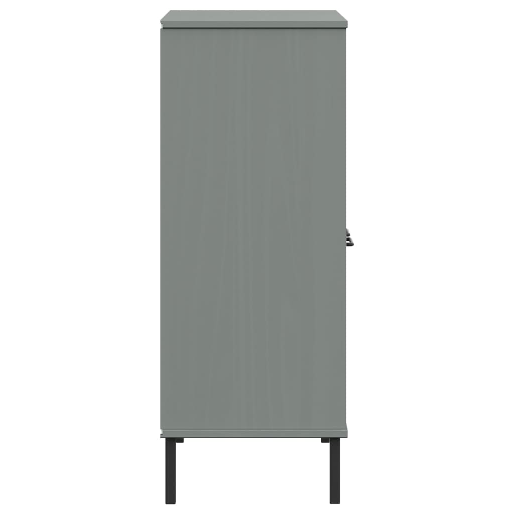 Bookcase With Metal Legs 90X35X90.5 Cm Solid Wood Oslo