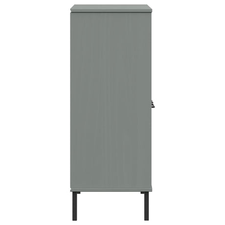 Bookcase With Metal Legs 90X35X90.5 Cm Solid Wood Oslo