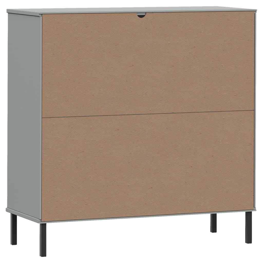 Bookcase With Metal Legs 90X35X90.5 Cm Solid Wood Oslo