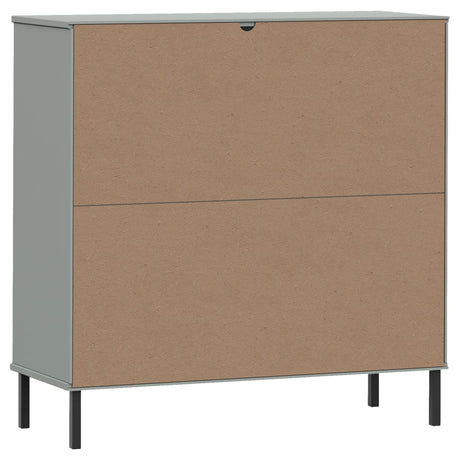 Bookcase With Metal Legs 90X35X90.5 Cm Solid Wood Oslo