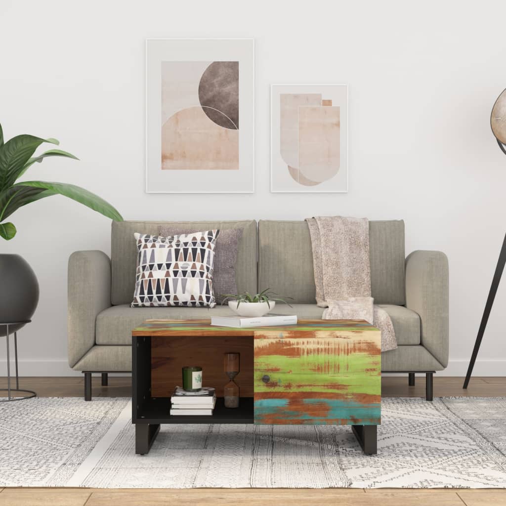 Coffee Table 80X50X40 Cm Solid Wood Reclaimed&Engineered Wood