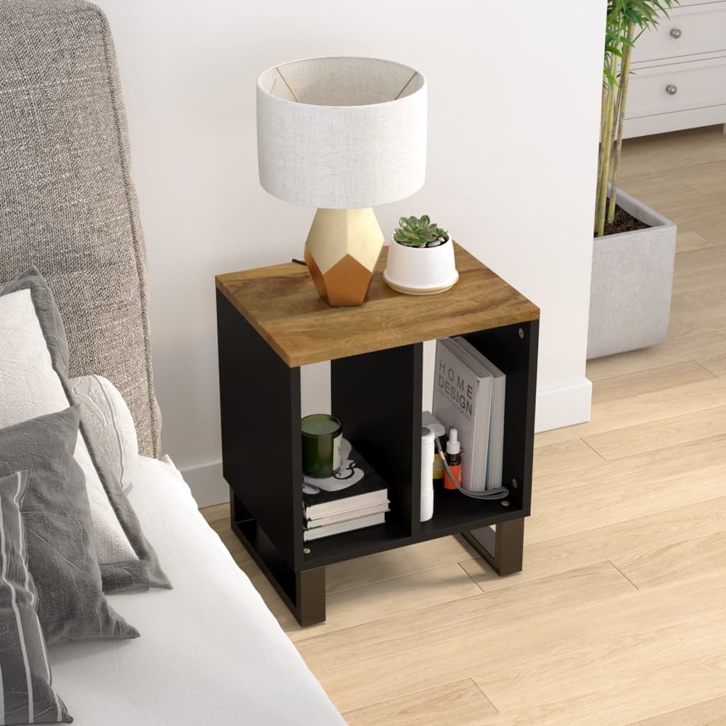 Side Table 40X31X46 Cm Solid Wood Acacia&Engineered Wood