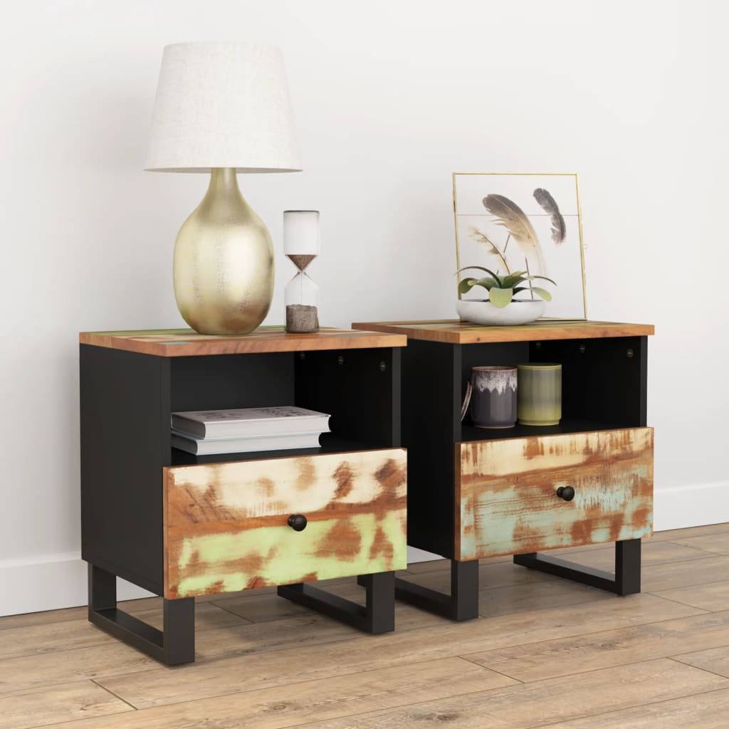 Bedside Cabinet Solid Wood Mango&Engineered Wood